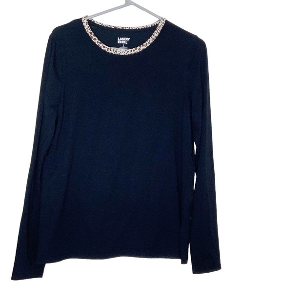 LANDS End black  long sleeve top.  Size S - Picture 1 of 6